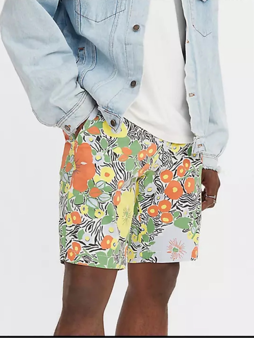Levi’s XX Chino Shorts Size 36 Mens Redmond Star White Floral Multi-Color Casual